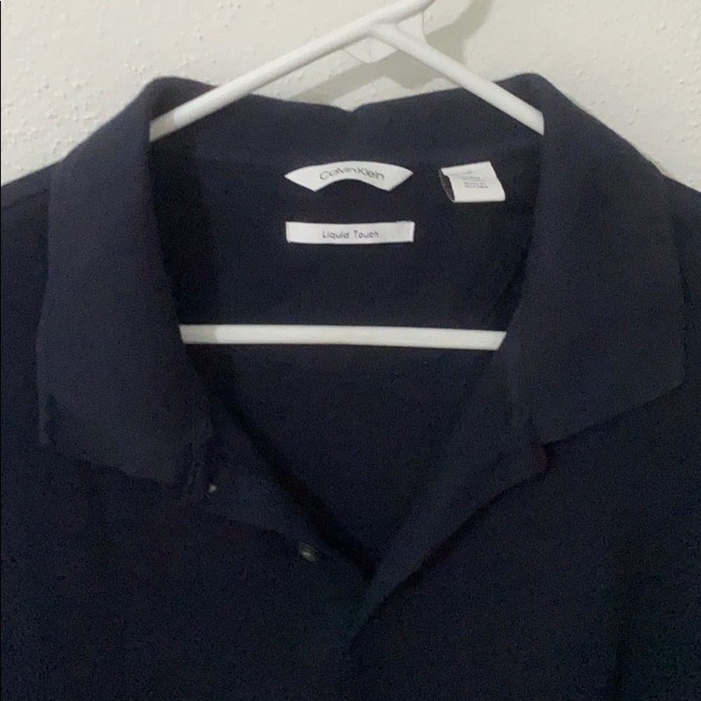 Calvin Klein Liquid Touch Navy Polo (L) - Picture 2 of 10